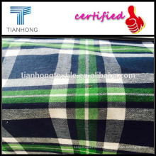 Blue and green plaid yarn-dyed fabric/twill plaid shirt fabrics/Twill fabrics of plaid flannelette